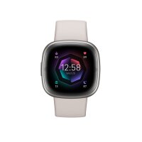 Fitbit Sense 2 - Mondweiß - intelligente Uhr mit Band