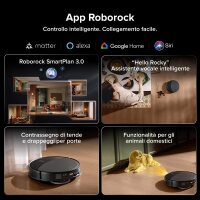 Roborock Saros 20X Saug- und Wischroboter, schwarz, rund, mit Absaug- und Wischstation, Luftreinigung